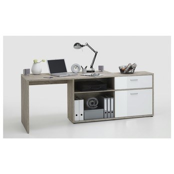 Písací stôl  DIEGO 1 dub pieskový/biela vysoký lesk 3