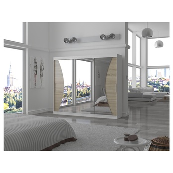 Šatní skriňa DIEM biela/dub sonoma 3