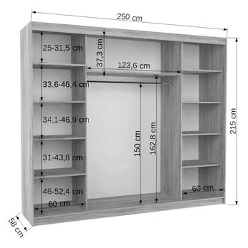 Šatní skriňa DIEM čierna 4