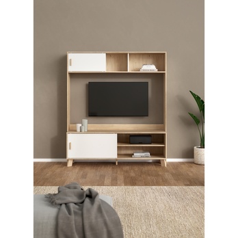 TV komoda DIGBY 2 biela/dub jackson hickory 1