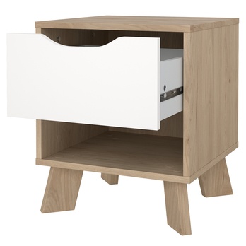 Nočný stolík DIGBY biela/dub jackson hickory 2