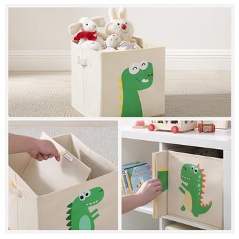Detské úložné boxy DINO béžová, sada 3 ks 4