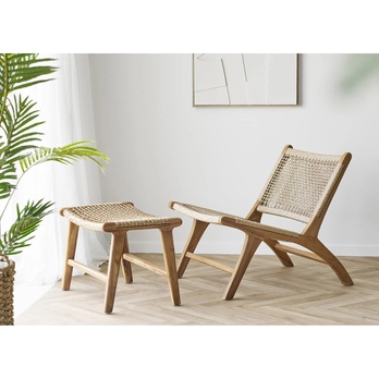 Kreslo s podnožkou DIRBY teak 1