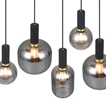 Závesné svietidlo DIVA 6 čierna/sivá 5