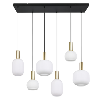 Závesné svietidlo DIVA 6 čierna/biela 2