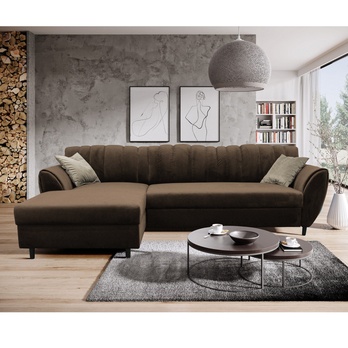 Sedacia súprava DIVA ľavá, hnedá/béžová 1