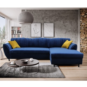 Sedacia súprava DIVA pravá, modrá/žltá 1