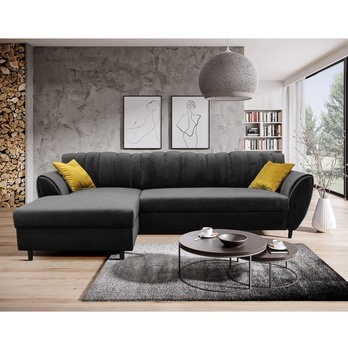 Sedacia súprava DIVA ľavá, antracitová/žltá 1