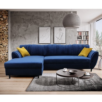 Sedacia súprava DIVA ľavá, modrá/žltá 1