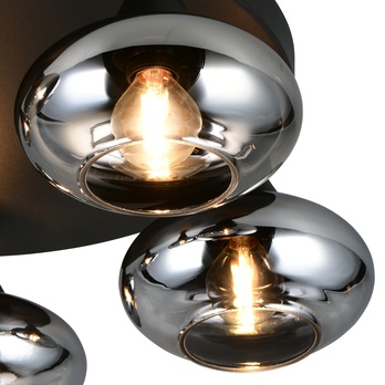 Stropné svietidlo DIVINA 2 čierna/dymové sklo 4