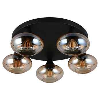 Stropné svietidlo DIVINA 2 čierna/jantárové sklo 1