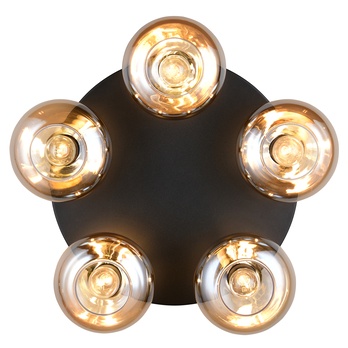 Stropné svietidlo DIVINA 2 čierna/jantárové sklo 2