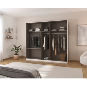 Šatníková skriňa DOKA II alpská biela/dub atlantic tmavý 2