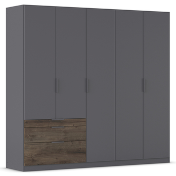 Šatníková skriňa DOKA II sivá/dub atlantic tmavý 3