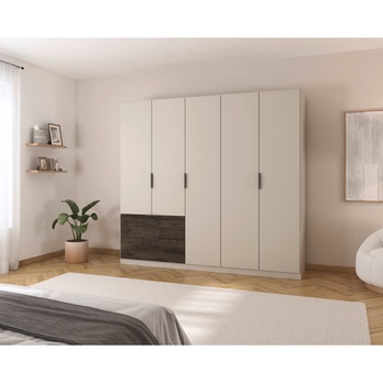 Šatníková skriňa DOKA II šampanské/dub atlantic tmavý 1