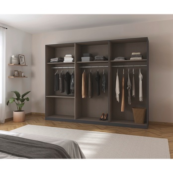 Šatníková skriňa DOKA III sivá/dub atlantic tmavý 2