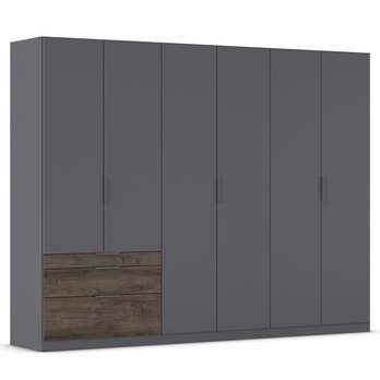 Šatníková skriňa DOKA III sivá/dub atlantic tmavý 3