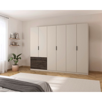 Šatníková skriňa DOKA III šampanské/dub atlantic tmavý 1