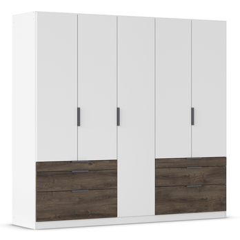 Šatníková skriňa DOKA V alpská biela/dub atlantic tmavý 2