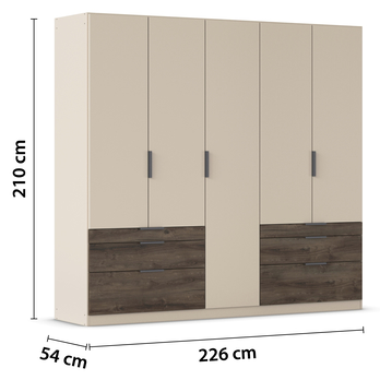 Šatníková skriňa DOKA V šampanské/dub atlantic tmavý 3