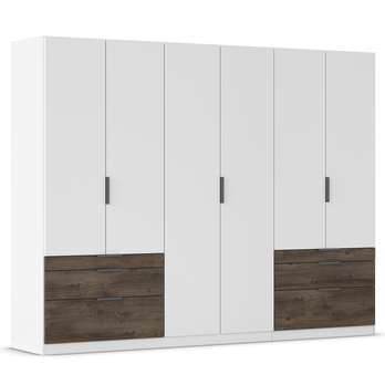 Šatníková skriňa DOKA VI alpská biela/dub atlantic tmavý 2