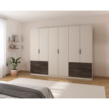 Šatníková skriňa DOKA VI šampanské/dub atlantic tmavý 1