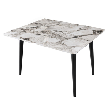 Jedálenský stôl DOLUNAY biely mramor/čierna 2
