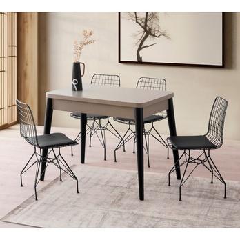 Jedálenský stôl DOLUNAY kávová/čierna 1