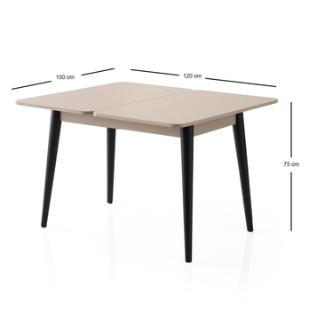 Jedálenský stôl DOLUNAY kávová/čierna 4