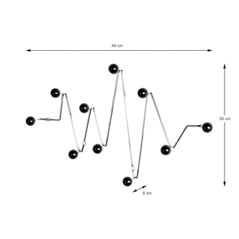 Nástenný vešiak DOMINIC čierna/strieborná 4