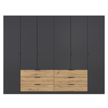 Šatníková skriňa DOMOA III metalická sivá/dub artisan 3