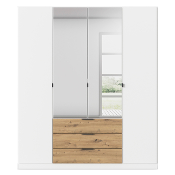 Šatníková skriňa DOMOA IV alpská biela/dub artisan 3