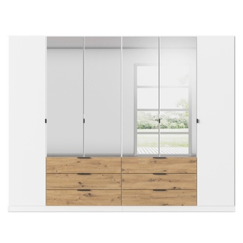 Šatníková skriňa DOMOA VI alpská biela/dub artisan 3