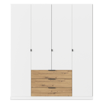 Šatníková skriňa DOMOA alpská biela/dub artisan 3