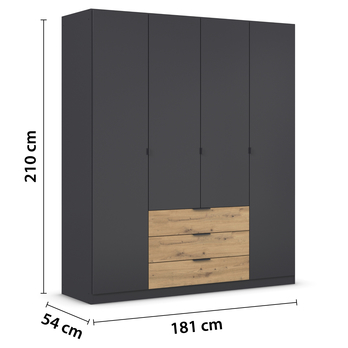 Šatníková skriňa DOMOA metalická sivá 4