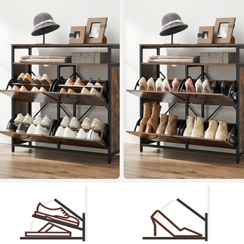 Skrinka na topánky DON 2 čierna/hnedá 2