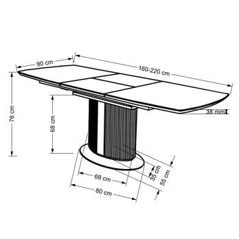 Jedálenský stôl DONCO biely mramor/sivá 6