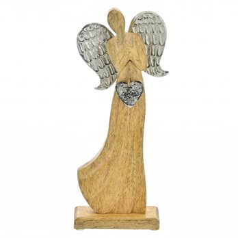 Dekorácia anjel DONGUEL drevo, výška 32 cm 2