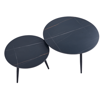 Konferenčný stolík DONO čierna, sada 2 ks 2