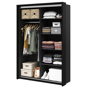 Šatníková skriňa DORA dub artisan/čierna 2