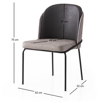 Jedálenská stolička DORE 2 sivá/čierna, sada 4 ks 3