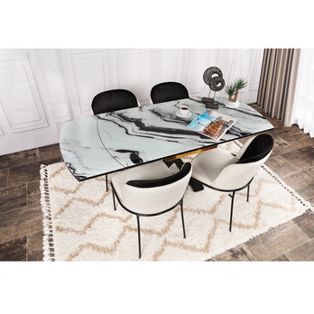 Jedálenská stolička DORE 3 krémová/čierna, sada 2 ks 1