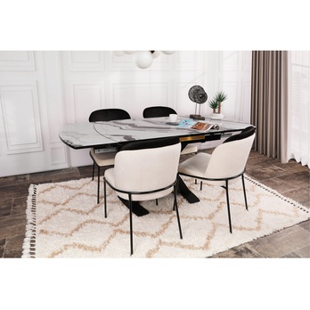 Jedálenská stolička DORE 3 krémová/čierna, sada 2 ks 2