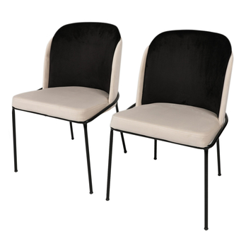 Jedálenská stolička DORE 3 krémová/čierna, sada 2 ks 3