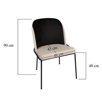 Jedálenská stolička DORE 3 krémová/čierna, sada 2 ks 9