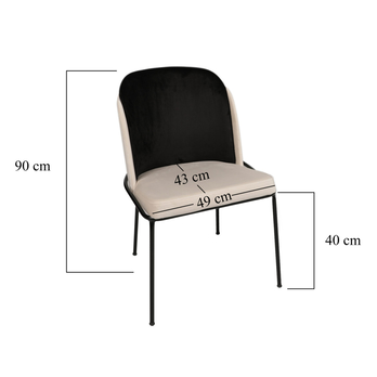 Jedálenská stolička DORE krémová/čierna, sada 4 ks 7
