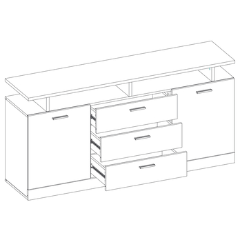 Komoda DORES DS4 biela/dub craft zlatý 2