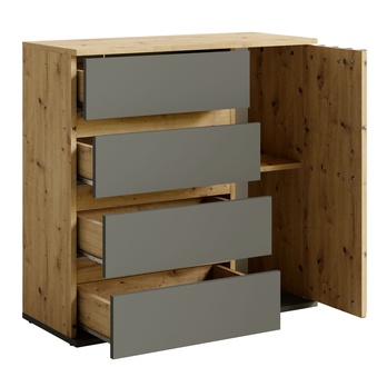 Komoda DORIS dub artisan/sivá grafitová 2