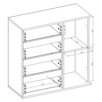 Komoda DORIS dub artisan/sivá grafitová 3
