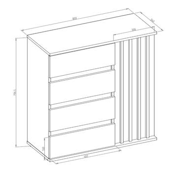 Komoda DORIS dub artisan/kašmírová 4